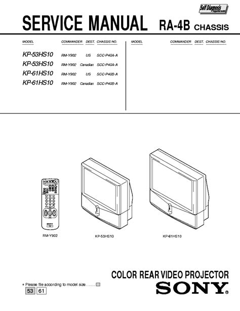 sony television repair manuals kp53hs10 PDF
