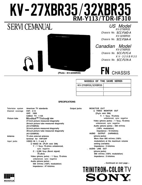 sony trinitron xbr manual pdf Doc