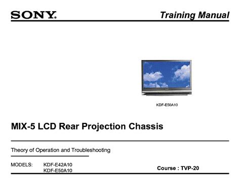 sony tv model kdf e42a10 manual Reader