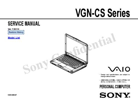 sony vaio vgn cs service manual Reader