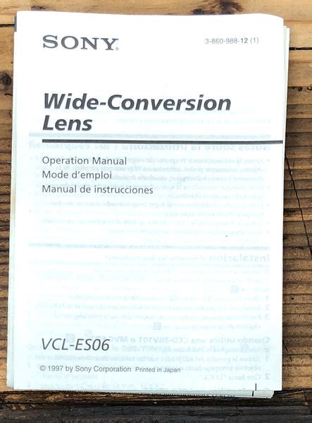 sony vcl r0737 owners manual Epub