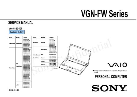 sony vgn fw140d laptops owners manual Epub