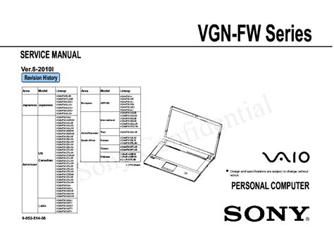 sony vgn fw180f laptops owners manual Reader