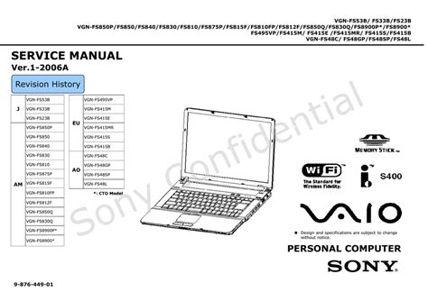 sony vgn sz150p laptops owners manual PDF