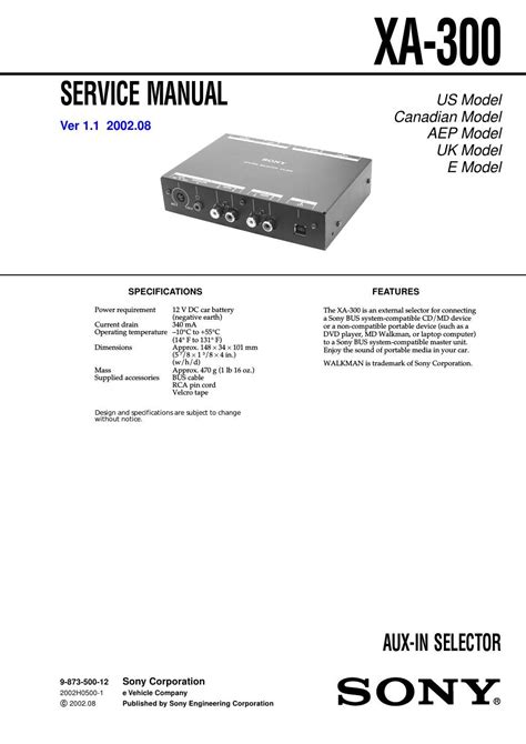 sony xa300 service manual Reader