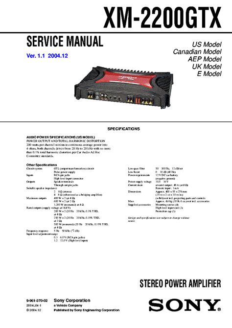 sony xplod xm 2200gtx manual PDF