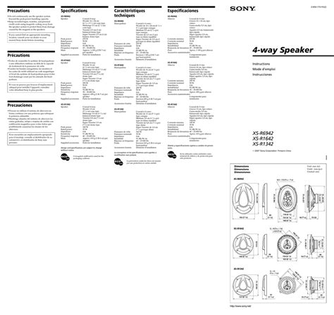 sony xs r1642 speakers owners manual Doc