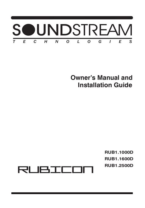 soundstream 450 car amplifiers owners manual PDF