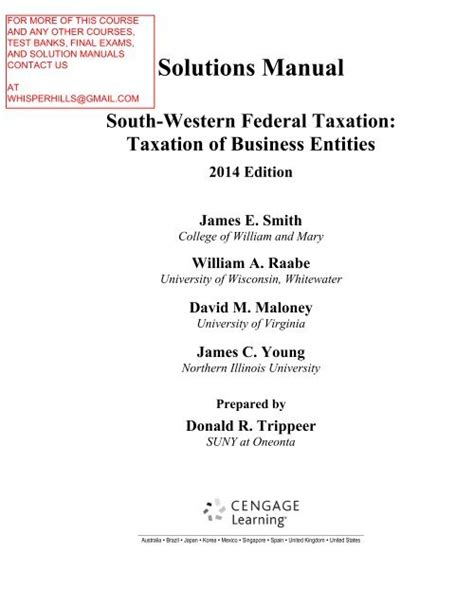 south western federal taxation 2014 solution manual Epub