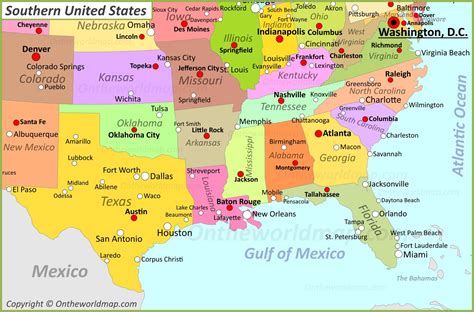 southern states of america