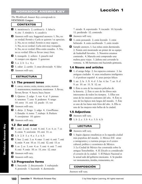 spanish 1 workbook answer key Doc