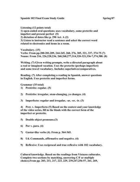 spanish 3 final exam study guide answers Kindle Editon
