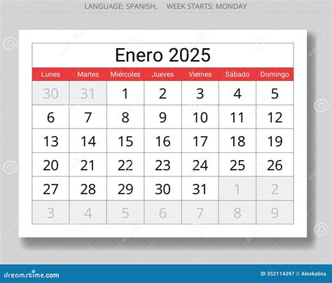 spanish for january