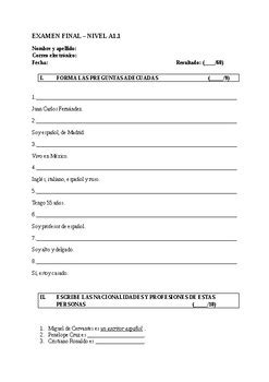 spanish language test a1