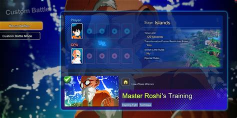 sparkling zero bonus battle master roshis training how to win