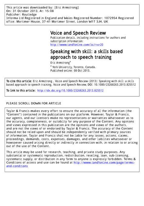 speaking with skill a skills based approach to speech training Kindle Editon