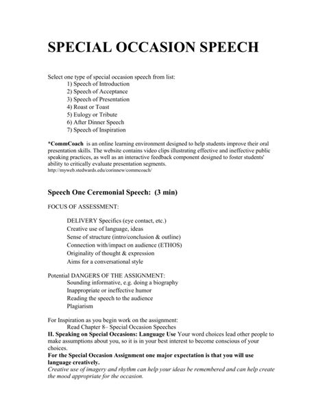 special occasion speeches Epub