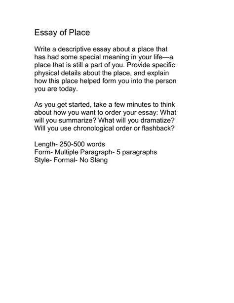 special place essay ideas PDF