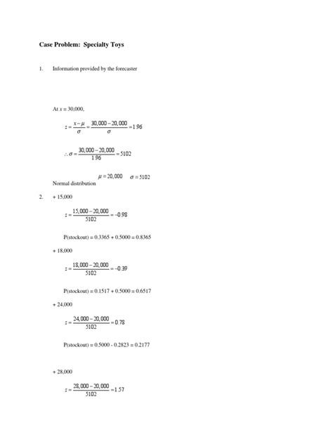 specialty toys case problem pdf PDF