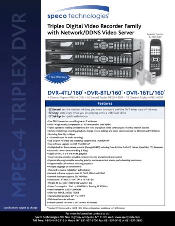 speco technology dvr manual PDF