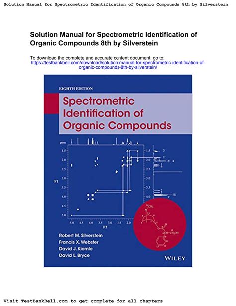 spectrometric identification of organic compounds solution manual Reader