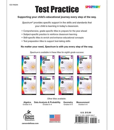 spectrum test practice grade 8 answer key Kindle Editon