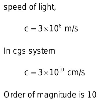 speed of light cm/s