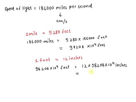 speed of light in cm