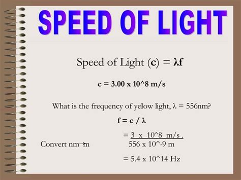 speed of light in cm sec