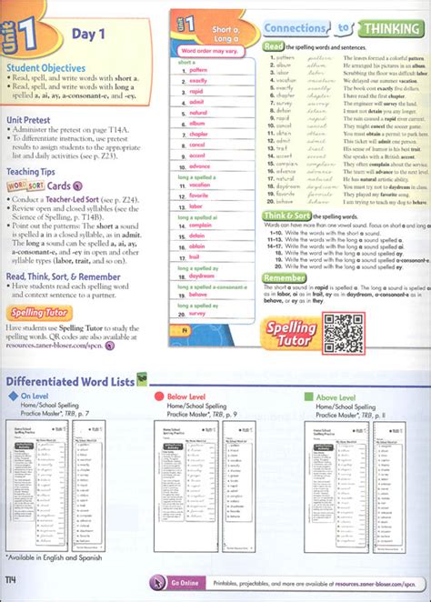 spelling connections answers grade 6 unit 10 PDF