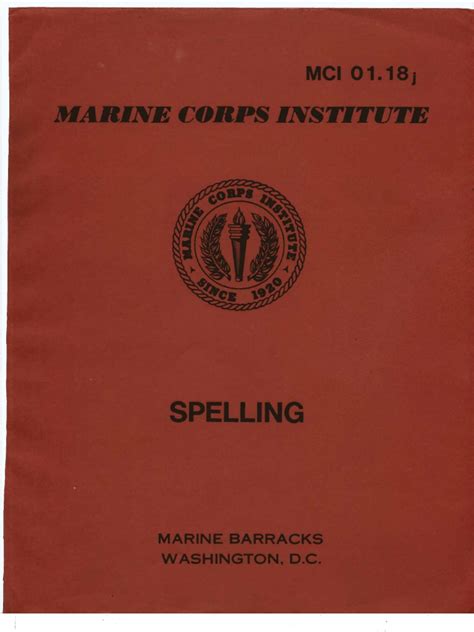 spelling mci usmc 0118k Reader