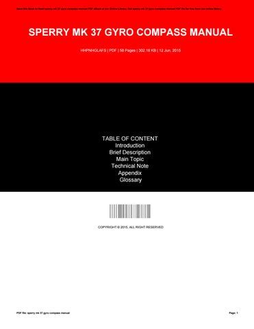 sperry mk 37 gyro compass manual pdf Kindle Editon