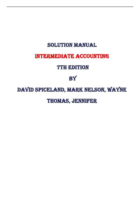 spiceland intermediate accounting 7e solutions manual Ebook Epub