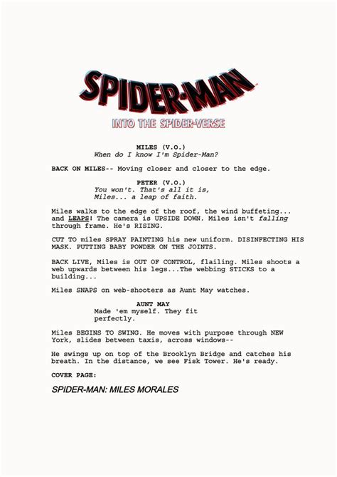 spiderman 1 screenplay