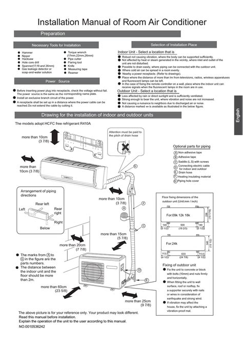 split type air conditioner installation manual pdf Doc