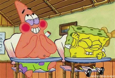 spongebob and patrick laughing