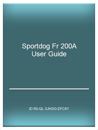 sportdog fr 200a user guide PDF