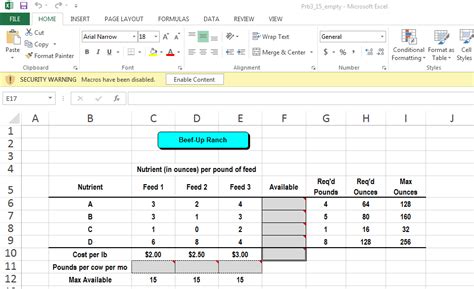 spreadsheet modeling and decision analysis w or excel Doc