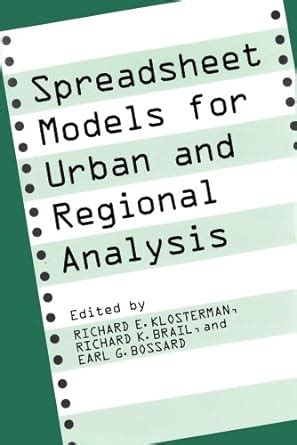 spreadsheet models for urban and regional analysis PDF