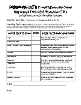 springboard unit 2 embedded assessment 1 answers Reader