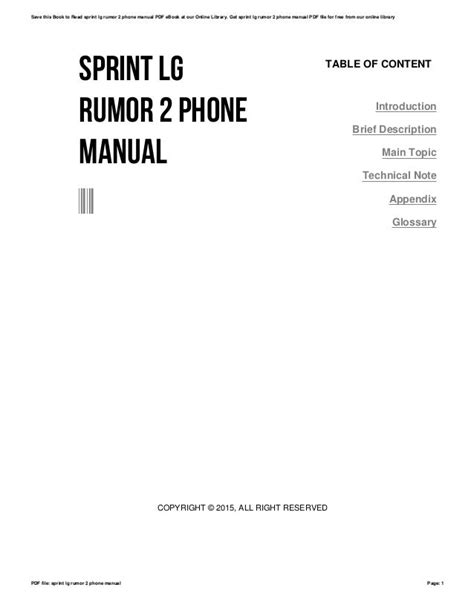 sprint rumor phone manual Reader