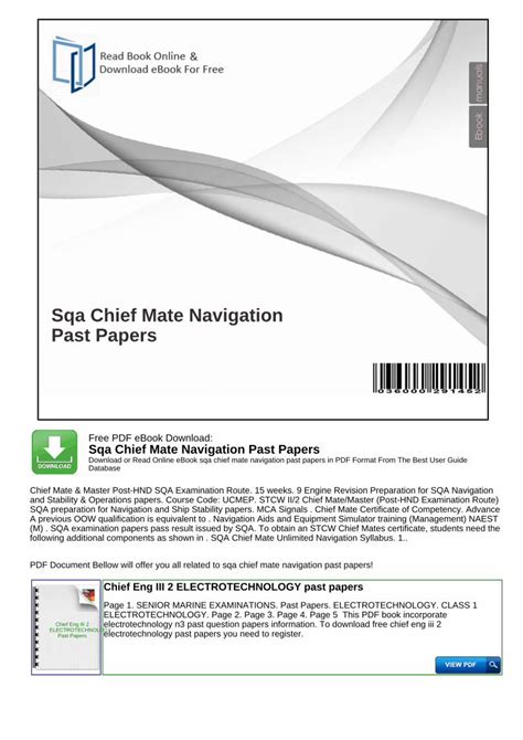 sqa chief mate navigation past papers Ebook Kindle Editon