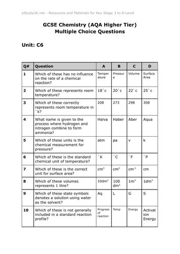 sqa higher chemistry multiple choice worked answers Reader