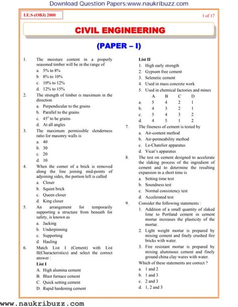 ssc junior engineer civil engineering question papers Kindle Editon