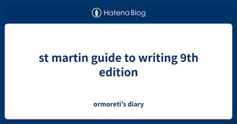 st martins guide to writing 9th edition Kindle Editon