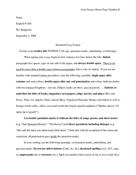 standard essay format sample Kindle Editon