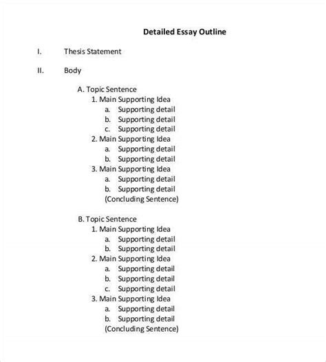 standard essay outline format Doc