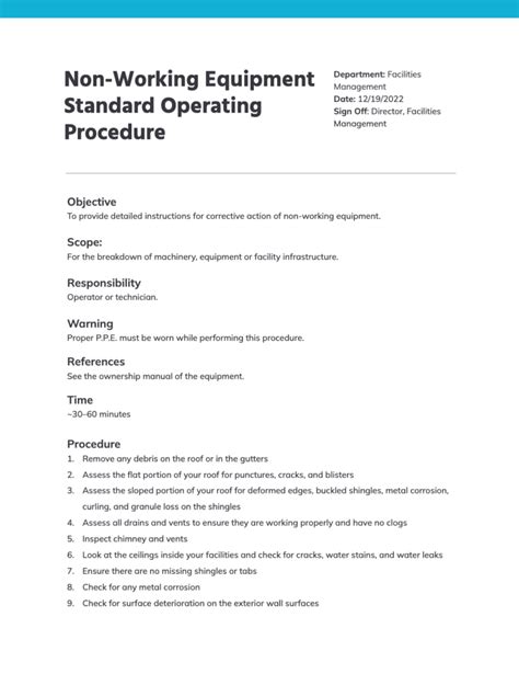 standard operating procedures for building maintenance Epub