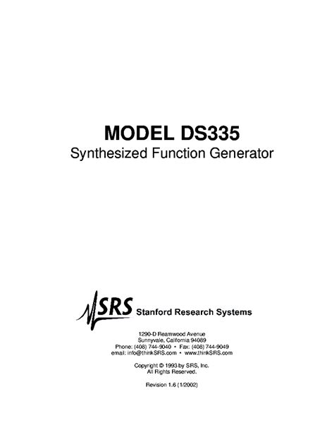 stanford research systems ds335 user guide Kindle Editon
