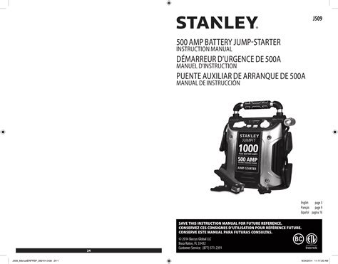 stanley j5c09 jump starter user manual Reader